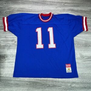 New York Giants Football Jersey Mens XL Blue Phil Simms #11 Sand Knit NFL Vtg